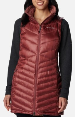 $140 Columbia Women Size XS Joy Peak OMNI HEAT INFINITY Hiking Long Puffer Vest
