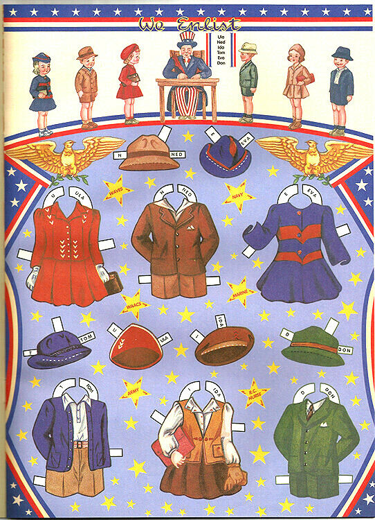 PAPER DOLL s UNITED WE STAND BOOK Patriotic Outfits BRAND NEW! 6 Dolls 34  Outfit