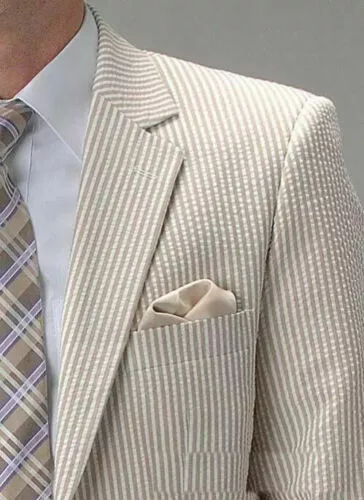 Beige seersucker best sale suit