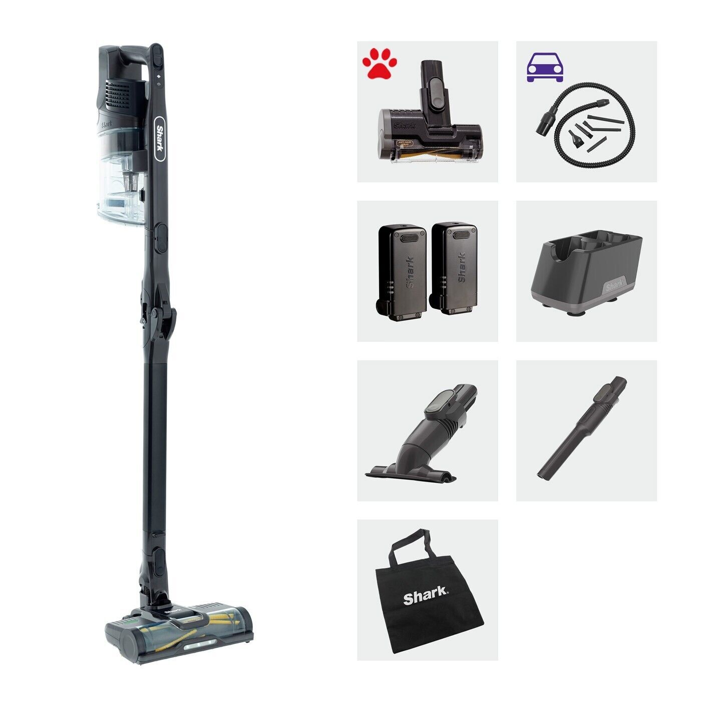 Shark Cordless Stick Vacuum, Pet Certified Refurbished [IZ202UKTDB] 1 Battery eBay