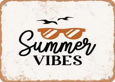 METAL SIGN - Summer Vibes - 2 - Vintage Look Sign