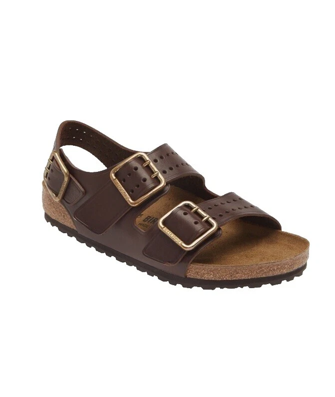 Parte superior de cuero marrón Birkenstock Sandalias Para Hombres