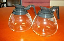 Lot of 2 NEW Coffee Pot/Decanter/Carafe for Commercial BUNN 64 oz. Glass - Black