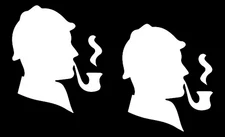 Sherlock Holmes - White Vinyl Graphic Decal Car Truck Windows Laptop Notebook