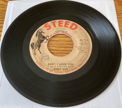 Andy Kim  Baby, I Love You / Gee Girl'' 7'' 45 rpm record, 45-716