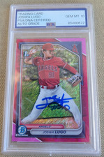 Joswa Lugo Signed 2024 Bowman Refractor Pink #BCP237 Angels PSA AUTO 10 48/199