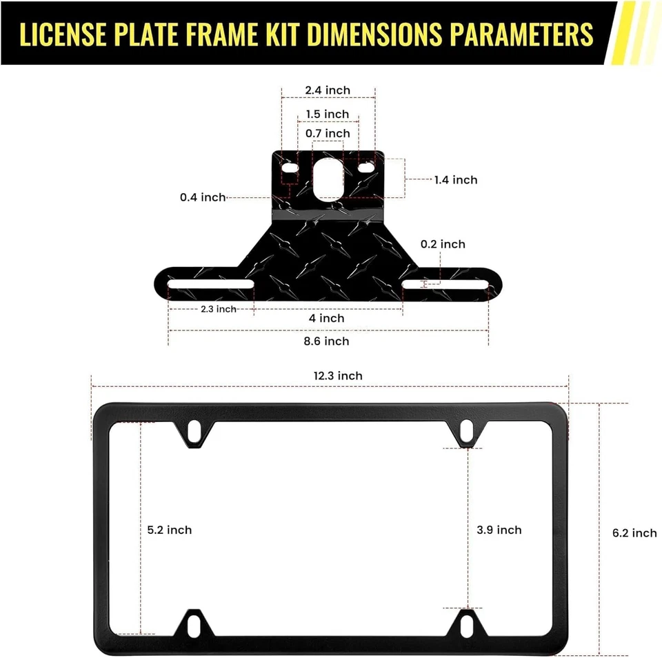Soporte de matrícula de acero inoxidable universal para Polaris Ranger Sportman RZR Foto 2 de 4