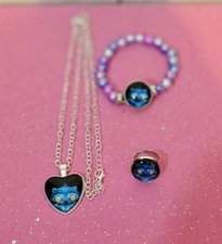 3pc Jewelry Set of KPop Demon Hunters Derpy Tiger Necklace, Bracelet and Ring