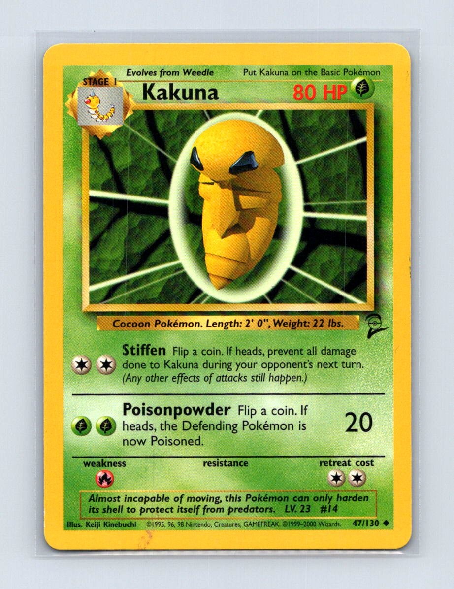 Kakuna 47/130 Uncommon Base Set 2 Pokemon Lightly Played