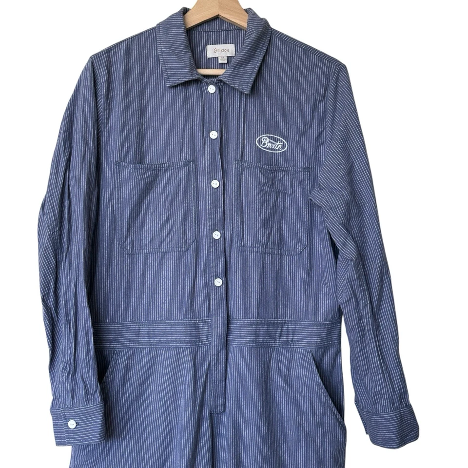 Mono Brixton Hickory a Rayas Mono Mujer Azul Blanco Botón Utilitario M Foto 4 de 4