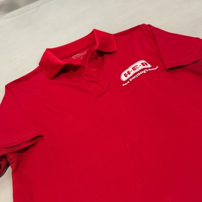 HEB Grocery Employee Worker Polo Shirt Women Red Short Sleeve Logo-SM-7252