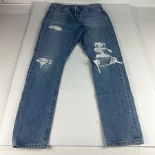 Levi's Jeans Women's 29x29 501 Skinny High Rise Blue Distressed Denim Tag 28x30