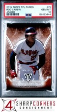 2015 TOPPS TRIPLE THREADS AMBER #75 ROD CAREW HOF #/125 POP 1 PSA 10