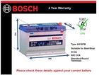 EFB Car Battery S4E42 Bosch 249 EFB 800A 85Ah 4Yr WTY 306x173x225 Start Stop