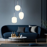 HäNgelampe Pendelleuchte Esstischlampe 3 Flammig Glas Opal Wohnzimmerlampe 120Cm
