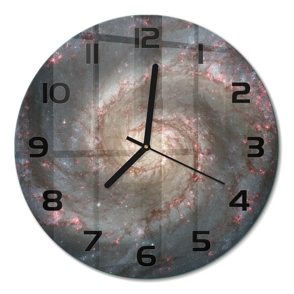 Glasuhr Runde Glas-Wanduhr Aus GehäRtetem Glas Nebel Schwarze Zeiger Fi30 Cm-image