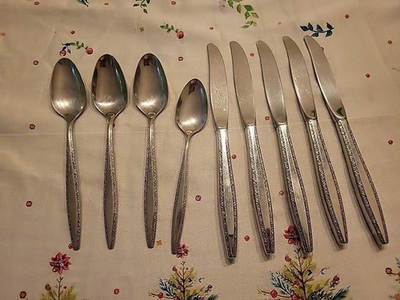 #ad #ad International Decorator FASCINATION 8pcs Stainless Flatware Silverware Set MCM $14.99