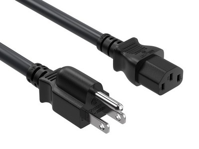 10ft NEMA 5-15P to C13 Heavy Duty Computer Power Cord, 14 AWG SJT, 15A/125V, ...