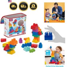 Building Blocks Set Toddler Kids Creative Play Storage Bag 80 Pieces