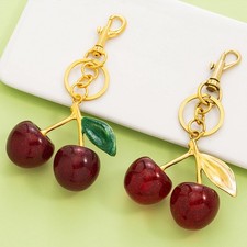 Fashion Cherry Keychain for Purse Backpack Luggage, Resin Charm