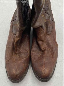 Mens Brown Leather Pull On Mid-Calf Cowboy Western Boots Size EU 41