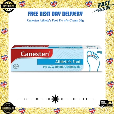 Canesten Anti-Fungal Cream Treatment - Jock Itch - Destroys Athlete’s Foot - 30g