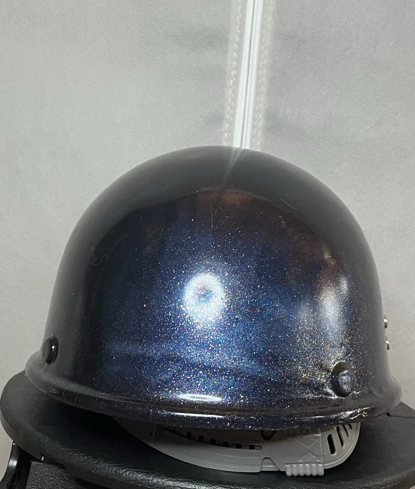 Casco de seguridad MSA vintage de fibra de vidrio sumergido protector de calavera casco púrpura/rojo brillante Foto 3 de 4