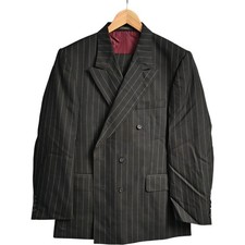 Crombie Pinstripe Wool Cashmere Suit Jacket and Trousers Size 42