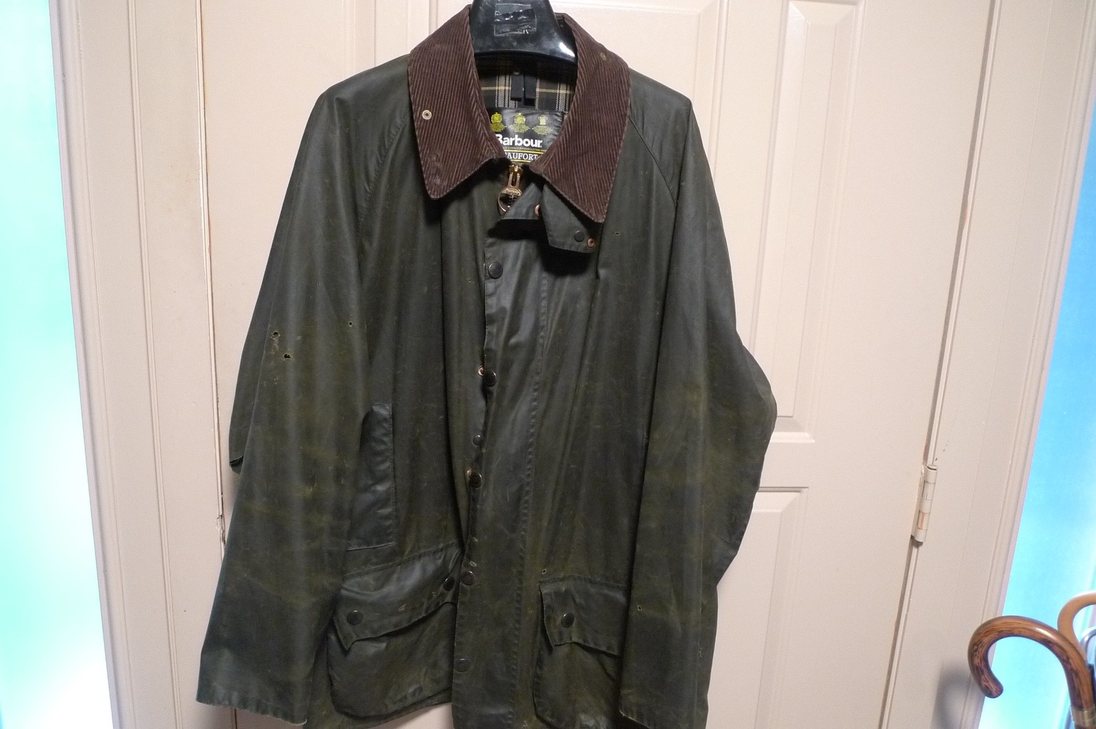 BARBOUR -A150 BEAUFORT WAX COTTON JACKET & LINER - SAGE - SHABBY CHIC- 48 - second product detail image