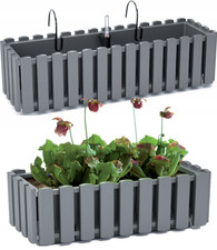 Balkon Topf 58cm mit Griffen Feuchtigkeitsmesser Stone