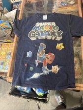 Vintage 2007 Super Mario Galaxy Nintendo Promo Tee 90s Y2K USA Video Game Size S