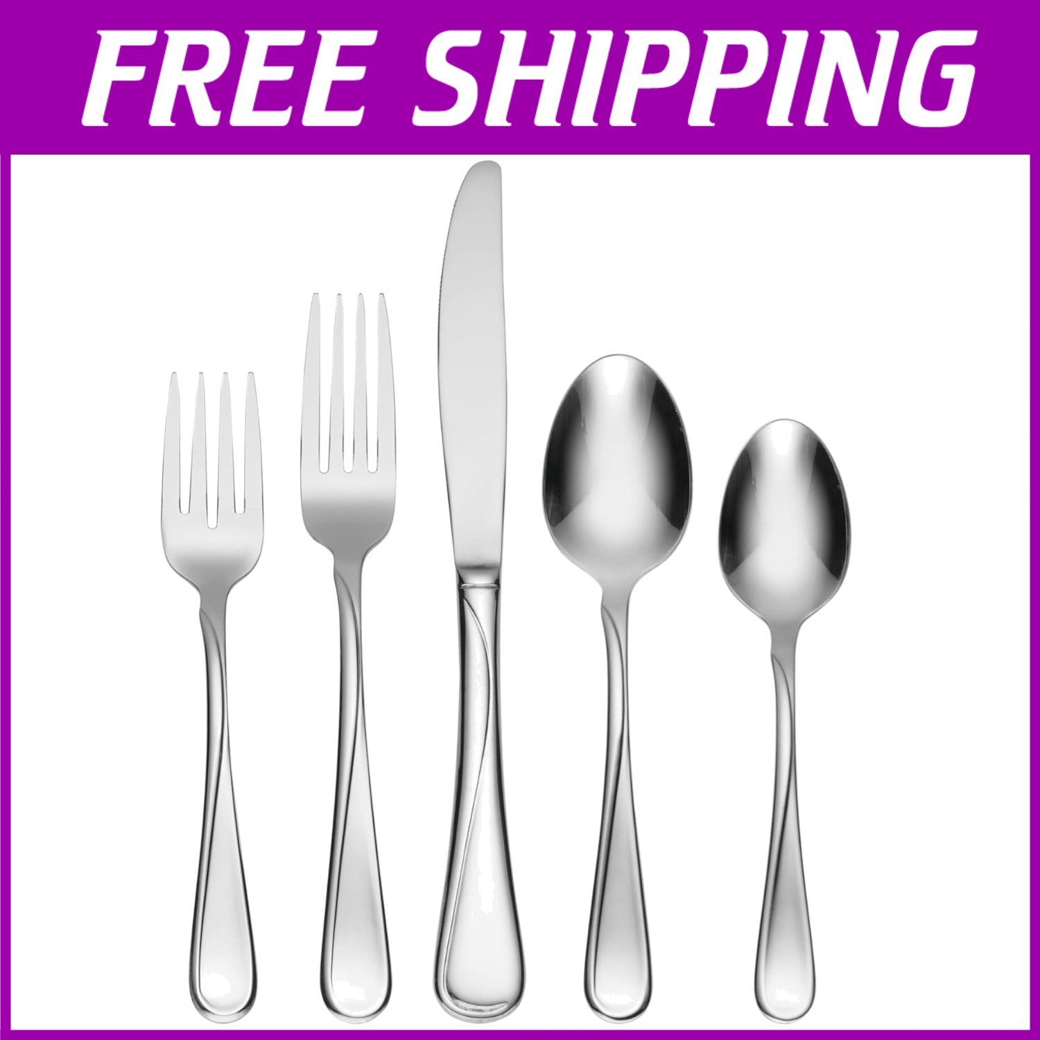 Flight Silverware Set for Dining Table, 65-Piece
