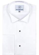  Used Sir Gregory Men's Regular Fit Tuxedo Shirt 100 Cotton Wing Collar French