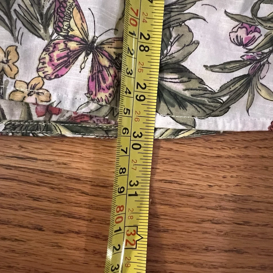 Lane Bryant Shirt Womens 20 Floral Butterfly No-Peek Buttons 3/4 Sleeve Plus - image 2 of 4