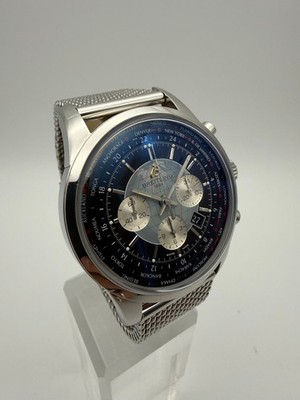 Breitling Transocean Chronograph Ref. AB0510 Full Set Unitime Stahl 46mm Uhr