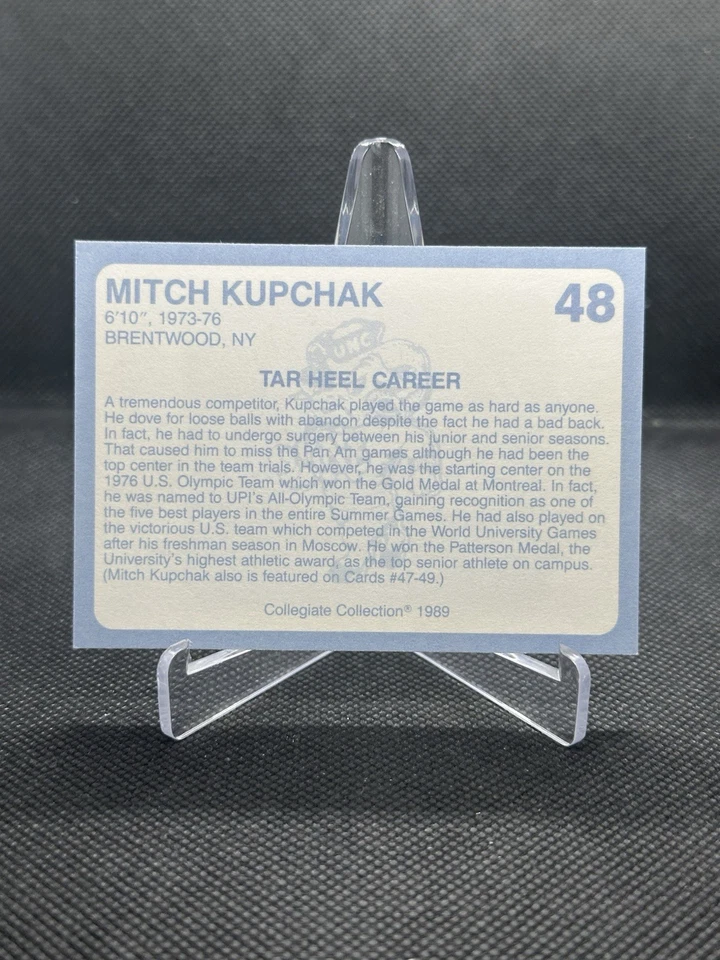 1989 Collegiate Collection/Coca-Cola Mitch Kupchak #48 Autograph Hand Signed ✍️ - Image 2 of 2