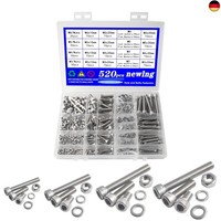 520 StüCk Schrauben Set Edelstahl M3 M4 M5 M6 Zylinderschrauben Mit Innensechska