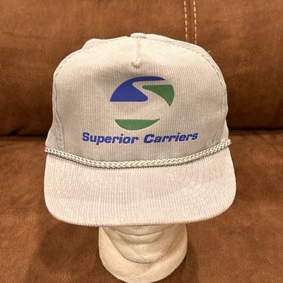 Mohr's Vintage Corduroy Trucker Hat Cap Snapback Gray Rope Superior Carriers