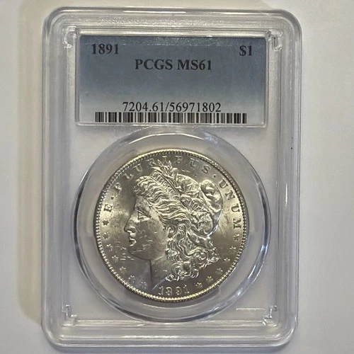 1891-P PCGS MS-61 MORGAN SILVER DOLLAR
