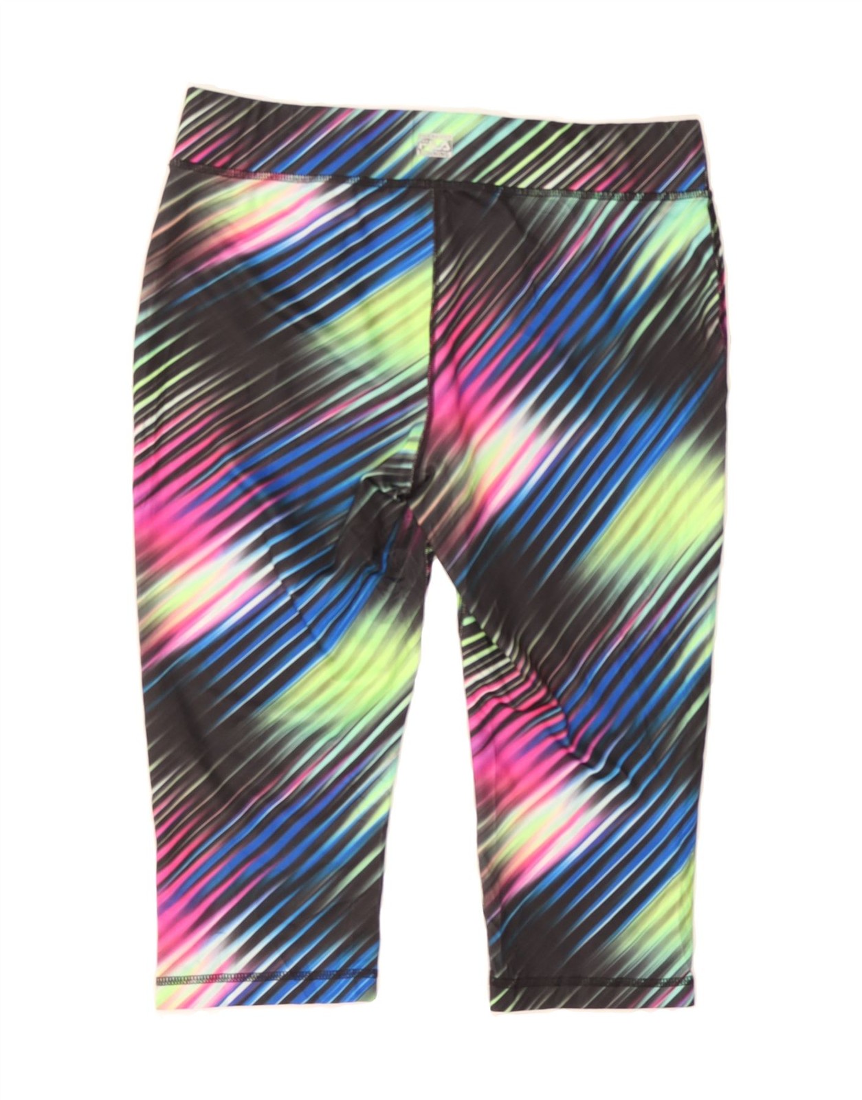 FILA Leggings Donna Capri UK 14 Medium Multicolore Righe Poliestere MU20