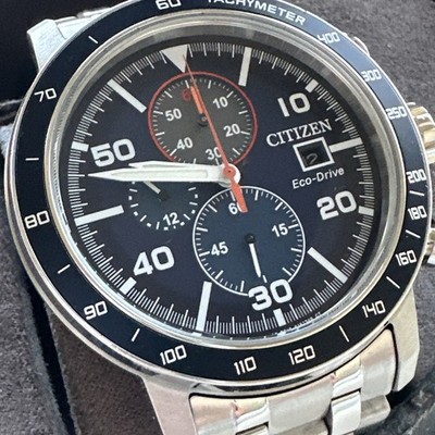 Citizen Men's Sport Casual Chronograph Eco-Drive Silver Watch 44 MM CA0850-59L