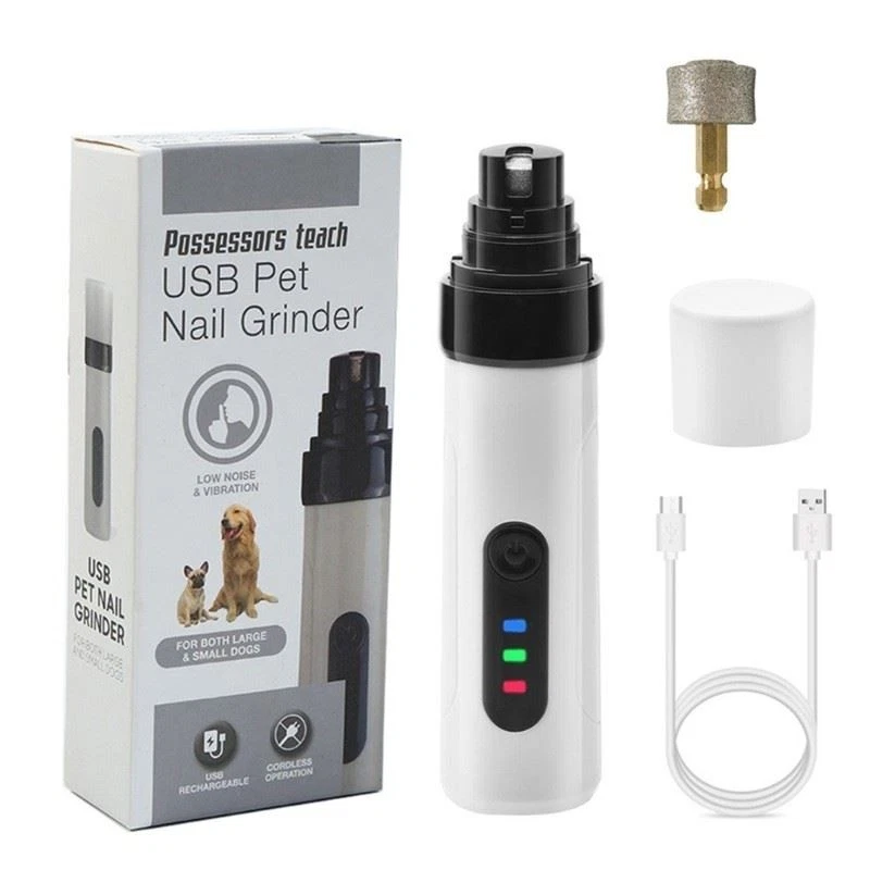 Electric Pet Nail File Roller Grinder 2 Mode Low Noise Nail Grinder For Dog Cats