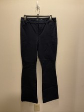 Old Navy High Rise Pixie Flare Pants Navy Blue Size 8 Secret Smooth Pockets