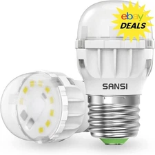 2 Pack 4W LED Light Bulb Refrigerator 800lm 45W Equiv. 5000K Daylight A11 E26