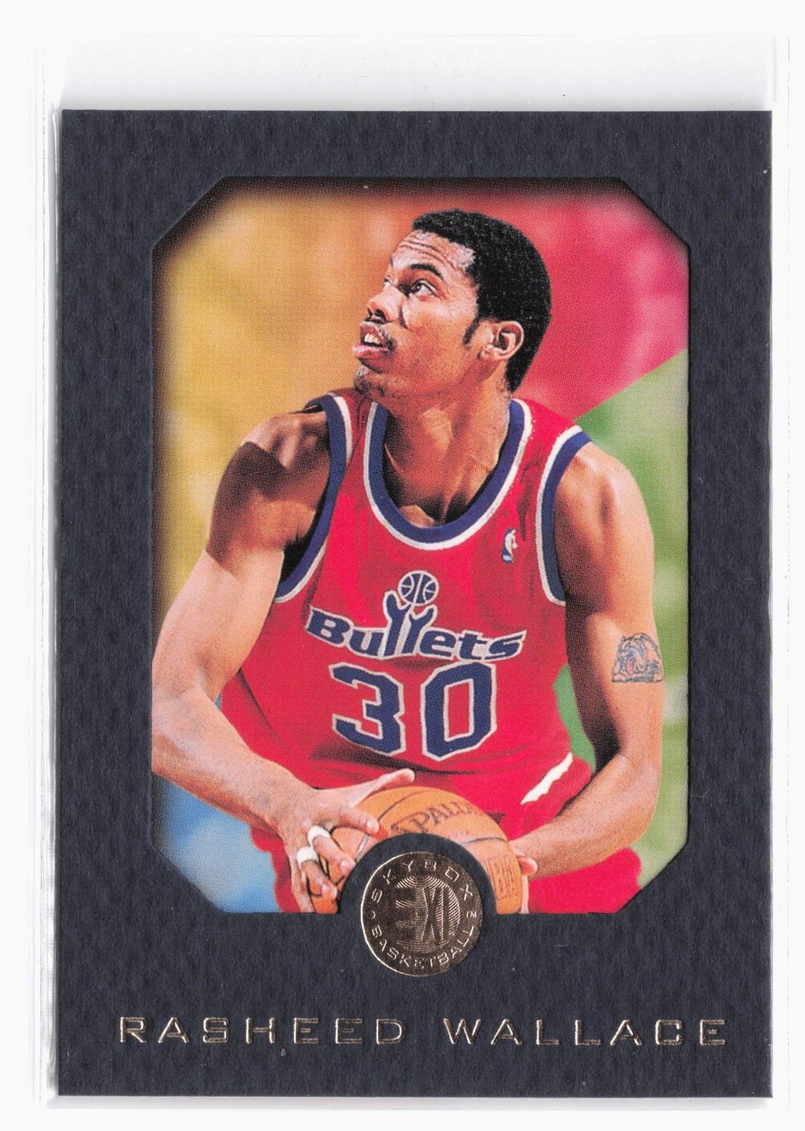 1995-96 SkyBox E-XL Blue #90 Rasheed Wallace Washington Bullets Rookie
