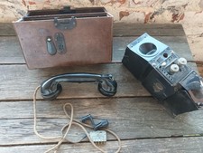 2.WK komplettes Wehrmacht Feldtelefon m.Hörer und Kurbel, Siemens, 1938/40
