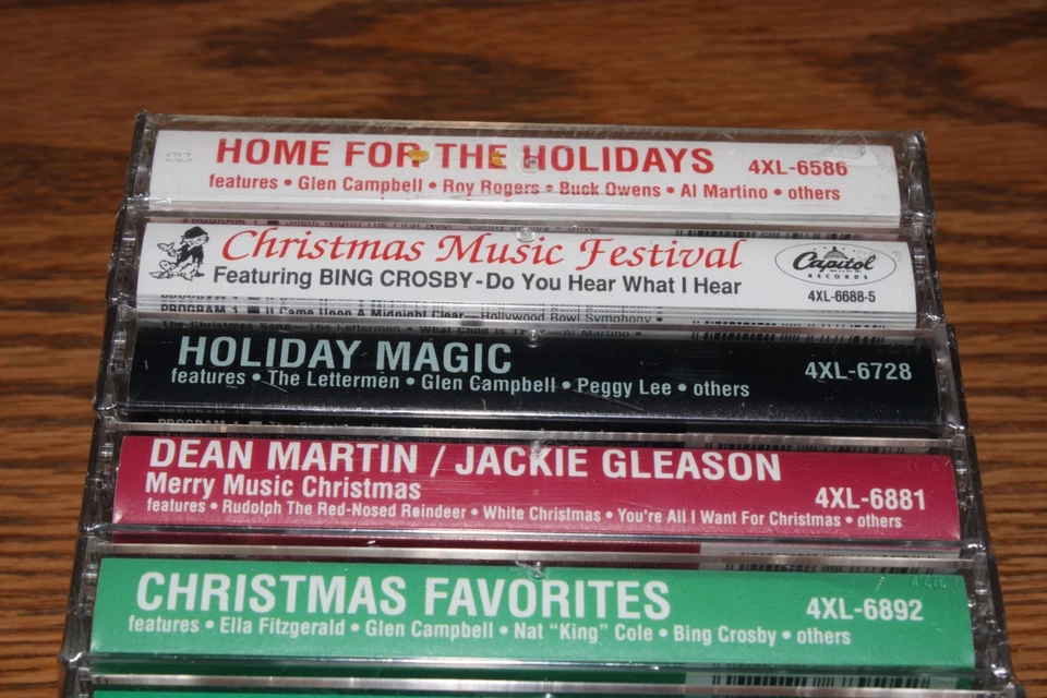 Lot- 10 SEALED Cassette Tape Christmas Holiday Dean Martin Bing Crosby Nat King - Image 2 of 4