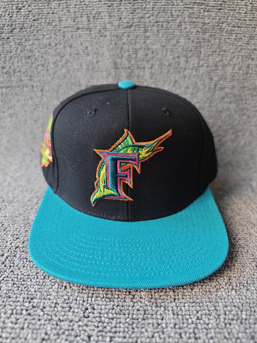 Mitchell & Ness Florida Marlins 10th Anniversary Snapback Hat Black/Teal