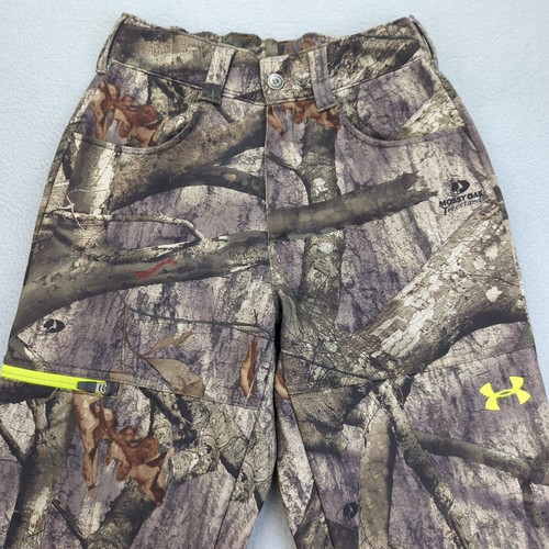 Under Armour Pants Youth Small Camo Mossy Oak Treestand Hunting Scent Control - Picture 4 of 13
