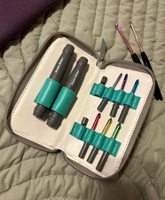 Susan Bates Twist  Lock Crochet Hook Set w/ Zippered Case US 7 4.50mm